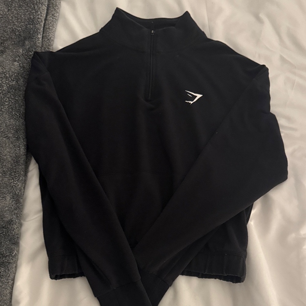 Gymshark Women’s Black quarter Zip-Up Sweatshirt